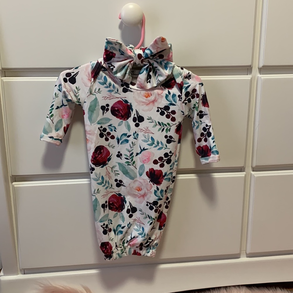 Queen Maddyn baby gown and headband